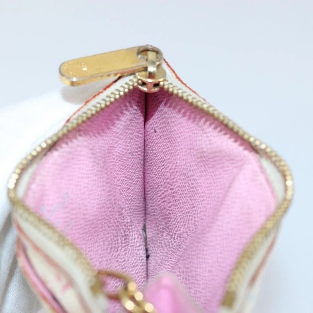 LOUIS VUITTON Multicolor Pochette ClesNM Coin Purse White - Picture 12 of 16